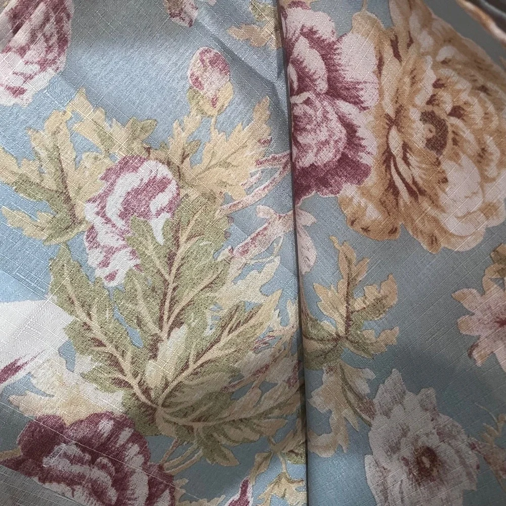Waverly Ballad Bouquet Floral Shower Curtain Blue Pink Sage Cottagecore 70x72